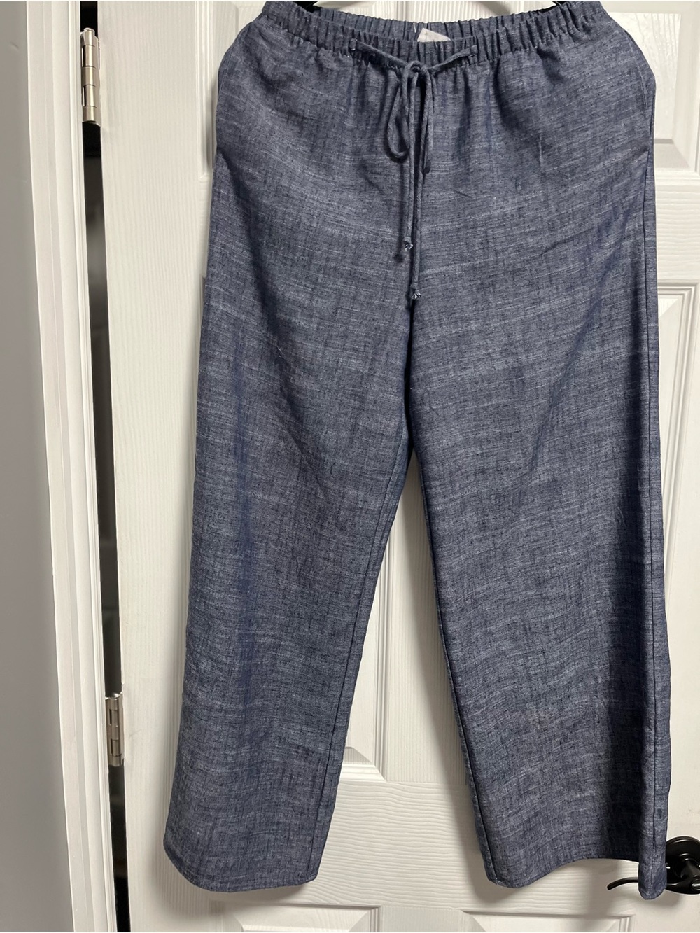 Sienna Sky Drawstring Relaxed Linen-Blend Joggers - Navy Blue
